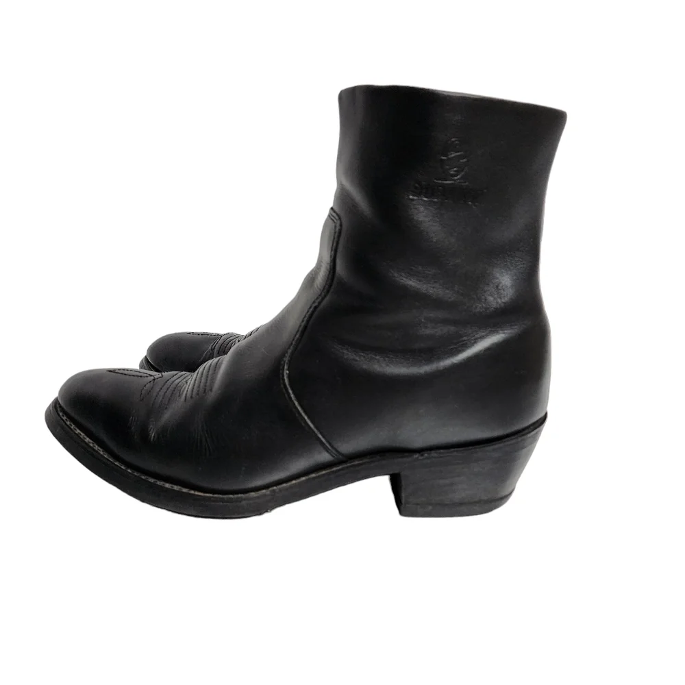 DURANGO LEATHER UPPER ROUND TOE SIDE ZIPPER BOOT